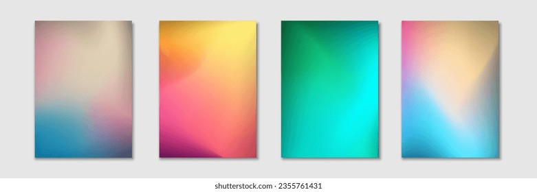 Collection of colorful smooth gradient background for graphic design. Vector illustration