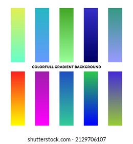 Collection of colorful smooth gradient backgrounds for graphic design. Vector illustration