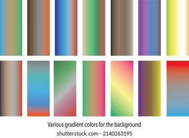 Collection of colorful smooth gradient backgrounds for graphic design. and vector illustration