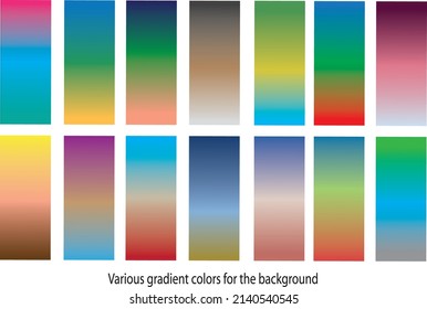 Collection of colorful smooth gradient backgrounds for graphic design. and vector illustration