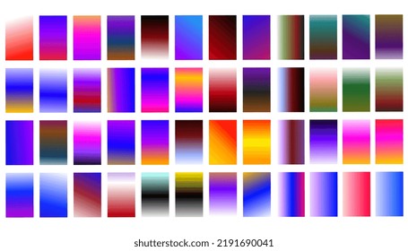 Collection of colorful smooth Gradient set for graphic design. Ilustration vector
