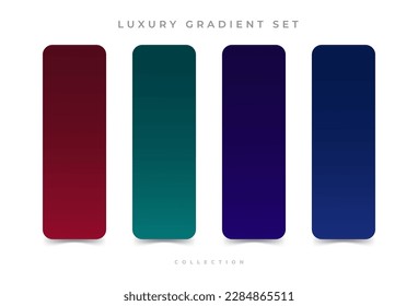 Collection of colorful smooth luxury gradient backgrounds for graphic design. Vector illustration