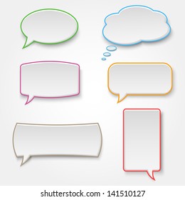 Collection of colorful speech bubbles