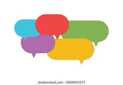 Collection of colorful speech bubbles