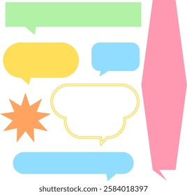 Collection of colorful speech bubbles