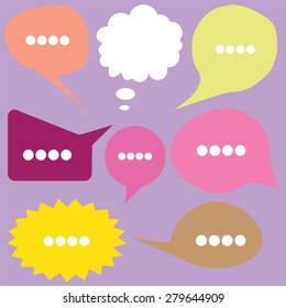 Collection of colorful speech bubbles