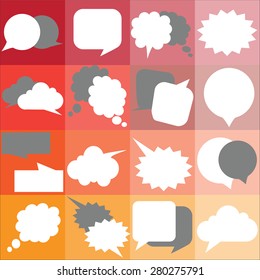 Collection of colorful speech bubbles