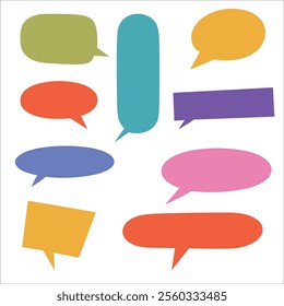 Collection of Colorful Speech Bubbles for Design and Communication