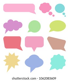 Collection of colorful speech bubbles and dialog balloons. Blank Empty Speech Bubbles 