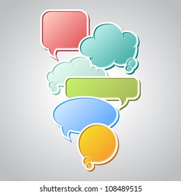 Collection of colorful speech bubbles and dialog balloons