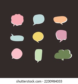Collection of colorful speech bubbles and dialog balloons