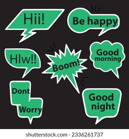 Collection of colorful speech bubbles and dialog balloons with different words, phrases, comments, shapes.
