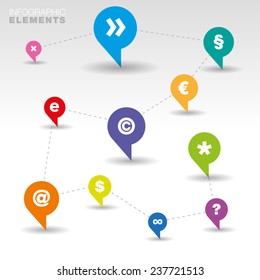 Collection of colorful speech bubbles and dialog balloons - Vector Illustration 