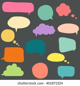 Collection of colorful speech bubbles and dialog balloons
