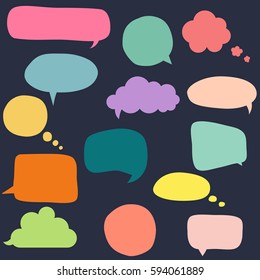 Collection of colorful speech bubbles and dialog balloons

