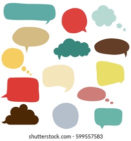 Collection of colorful speech bubbles and dialog balloons

