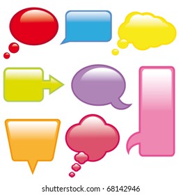 Collection of colorful speech bubbles and dialog balloons