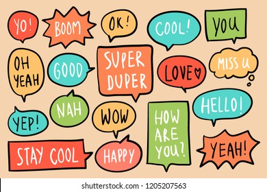 Collection of colorful speech bubbles vector