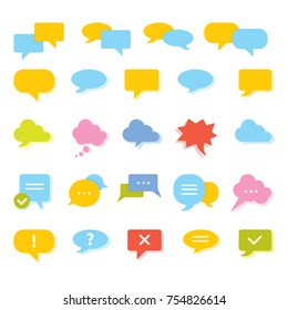 Collection of colorful speech bubbles. Vector graphics