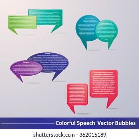 Collection of Colorful Speech  Bubbles,Vector Designs