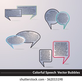 Collection of Colorful Speech  Bubbles,Vector Designs