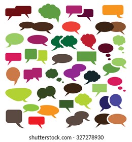 Collection of Colorful Speech And Thought Bubble Vector Designs