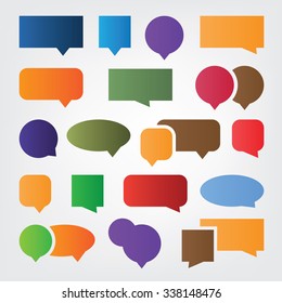 Collection of Colorful Speech And Thought Bubble Vector Designs Clip-Art