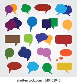 Collection of Colorful Speech And Thought Bubble Vector Designs