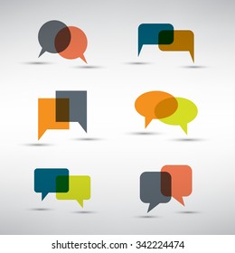 Collection of Colorful Speech And Thought Bubble Vector Designs