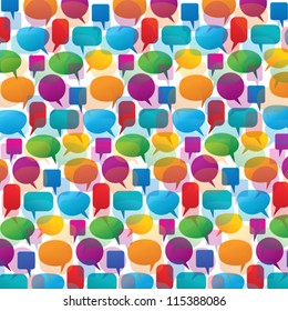 collection of colorful speech and thought bubbles