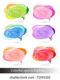 Collection of Colorful Speech And Thought Bubbles Background Vector