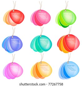 Collection of colorful speech and thought bubbles. Vector.