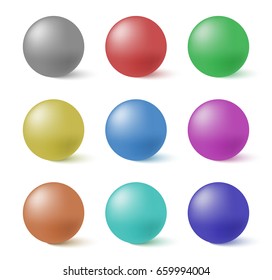 Collection Colorful Spheres Isolated On White Stock Vector (Royalty ...