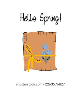 Collection with colorful spring flowers on white background. Vector colorful illustration. Vector art illustration. Vector drawing.
