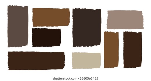 Colección de rectángulos cuadrados de colores en forma de pincel