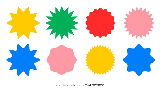 Coleção de adesivos coloridos Starburst