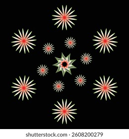 Collection of colorful stars vector graphic elements