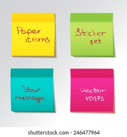Collection of Colorful Sticky note. Vector illustration. 10 EPS