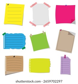 Una Colección de notas adhesivas coloridas
