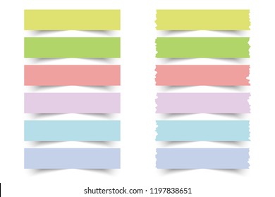 collection of colorful  sticky notes on white background.Vector illustration.