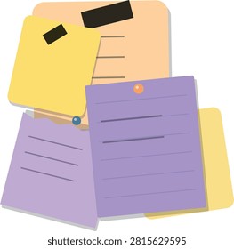 A collection of colorful sticky notes and paper memos stacked together, perfect for office work, planning, reminders, and organization tasks.