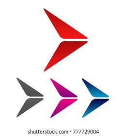 collection of colorful style arrow next sign symbol logo vector isolated background