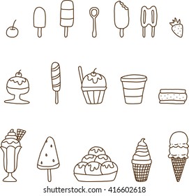 Collection of colorful tasty ice cream