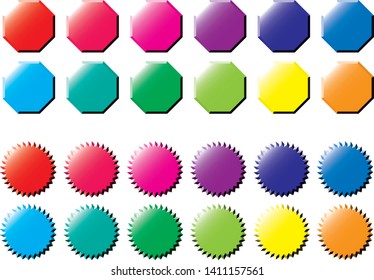 Collection of colorful three-dimensional frame material