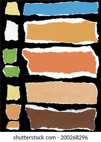 collection of colorful torn paper