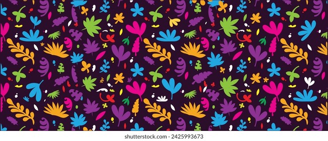 Collection of colorful tropical leaf pattern shapes, abstract art vector illustration for various printing needs