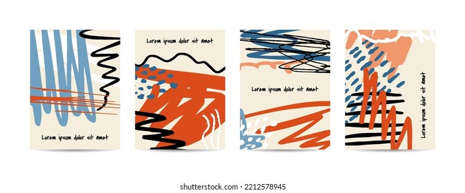 Collection of colorful universal background with abstract shape collage