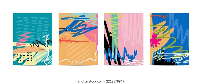 Colección de fondo universal colorido con collage de formas abstractas