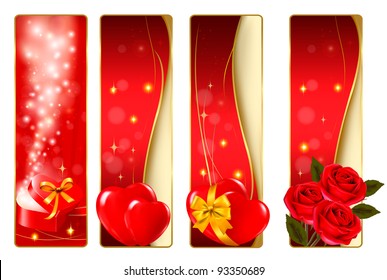 Collection of colorful of Valentine's banners. Vector.