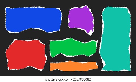 Collection Of Colorful Variety Shapes Paper Torn Sheet Frame Template